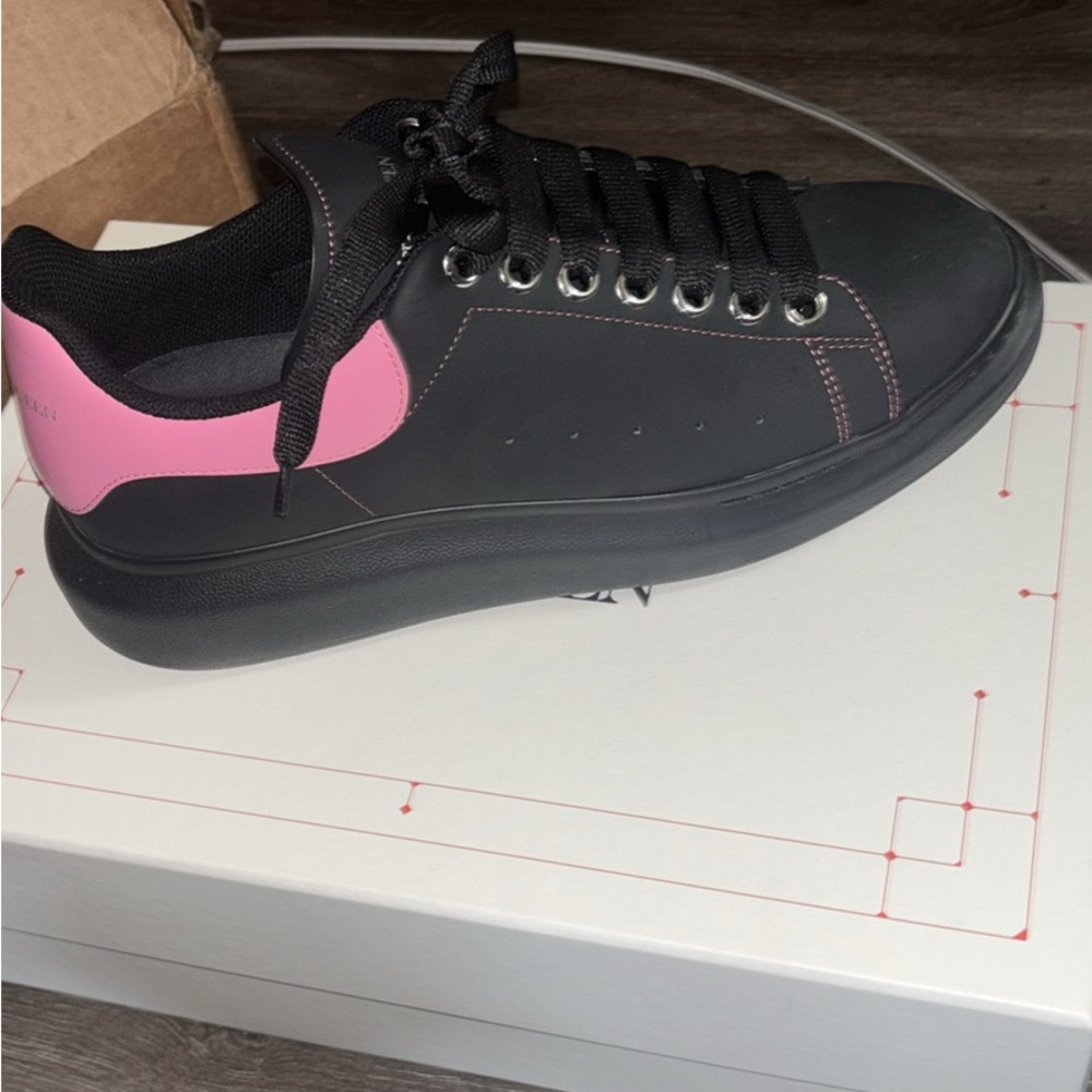 Alexander McQueen Black and Sugar Pink Sneakers